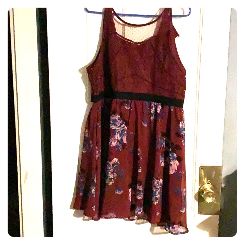 Berry floral dress